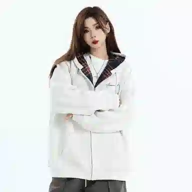 SWAMP AREA Hoodie Plaid Patchwork