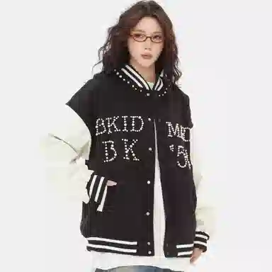 美式复古潮流拼接设计个性百搭棒球服 男女同款