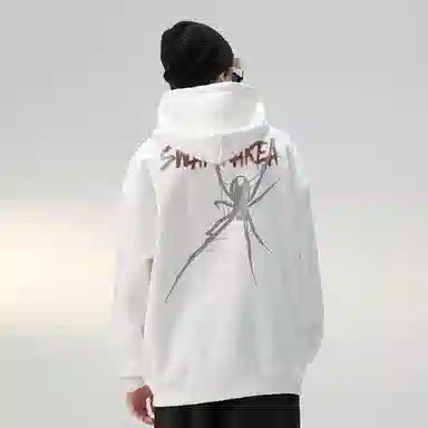 SWAMP AREA Spider Print Hoodie Black