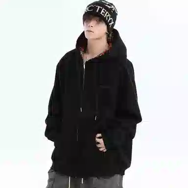 SWAMP AREA Hoodie Plaid Patchwork