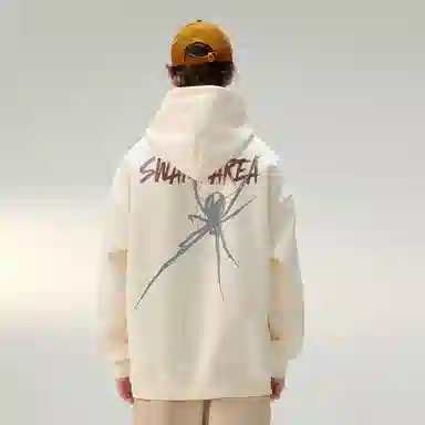 SWAMP AREA Spider Print Hoodie Black