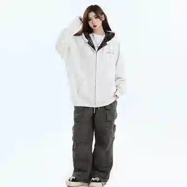 SWAMP AREA Hoodie Plaid Patchwork