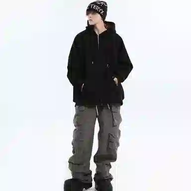 SWAMP AREA Hoodie Plaid Patchwork