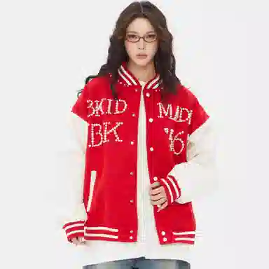 美式复古潮流拼接设计个性百搭棒球服 男女同款