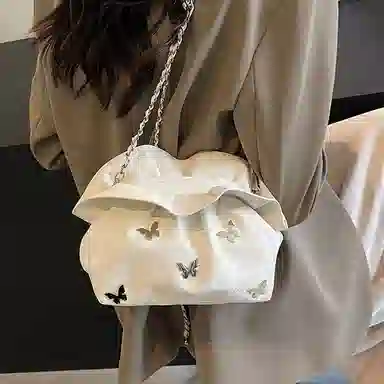 EBLAN Chain Shoulder Bag White