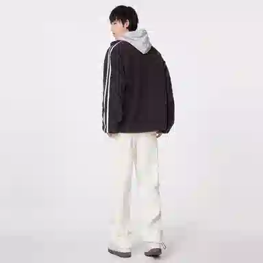 美特斯邦威 时尚潮酷立领拼接短款棉服 男款