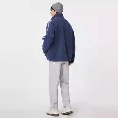 美特斯邦威 时尚潮酷立领拼接短款棉服 男款