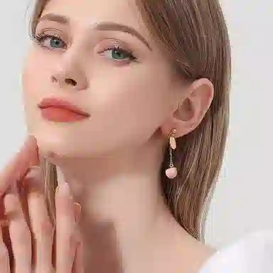 珐瑞雅 手绘珐琅水蜜桃长款流苏不对称 铜基底 耳环 女款