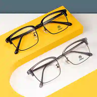 MUZU Optical Frame Black Silver
