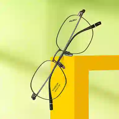 MUZU Titanium Irregular Optical Glasses