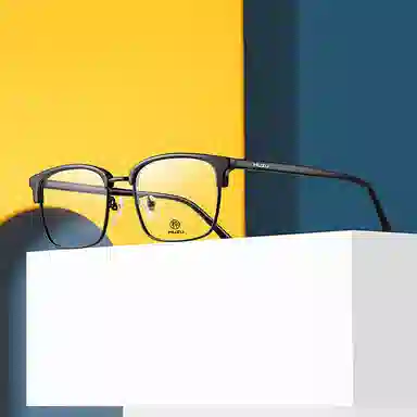 MUZU Optical Frame Black Silver