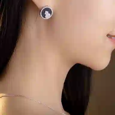 创饰社 福禄/新中式/轻奢小众/网红爆款/银黑 玛瑙 耳钉 女款