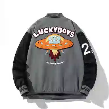 Suhang Flocked Embroidery Hoodie Jacket