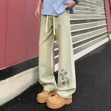 JEANSWEST Vintage Floral Print Jeans