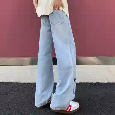 JEANSWEST Vintage Floral Print Jeans