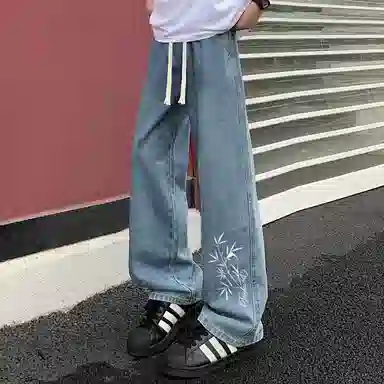 JEANSWEST Vintage Floral Print Jeans