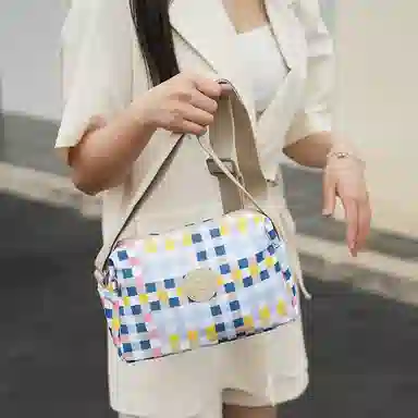 菲都狄都 休闲织物单肩包斜挎包 女款 多彩格纹
