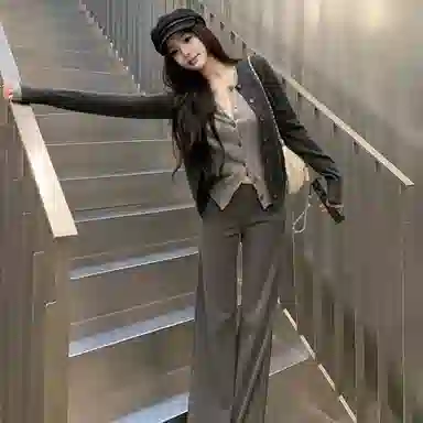 卡路莉 高个子薄款灰色西装裤休闲裤 女款