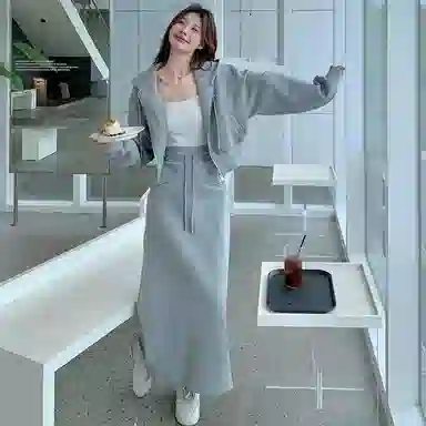 卡路莉 小个子松紧腰通勤休闲长裙 女款