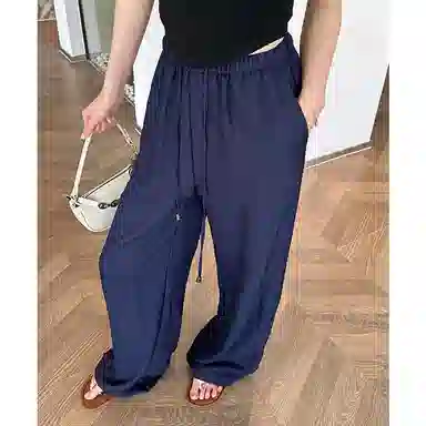 卡路莉 夏季冰丝面料仿牛仔阔腿裤休闲裤 女款