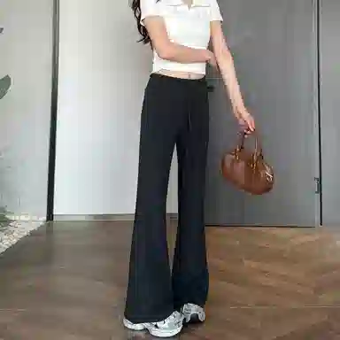 卡路莉 显瘦加长高腰休闲裤 女款 深灰色