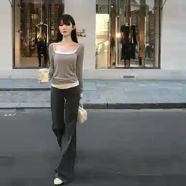 卡路莉 高个子薄款灰色西装裤休闲裤 女款