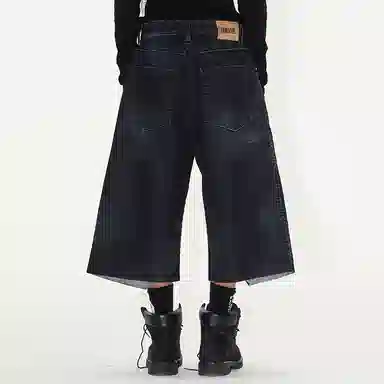 BLINDNOPLAN Washed Flocked Wide Leg Patchwork Jeans