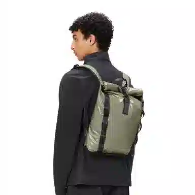 Rains Sibu Rolltop Rucksack Mini Black/Light Aqua