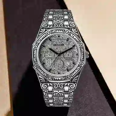 LIBER AEDON Classic Embossed Series Quartz Watch Silver Dial