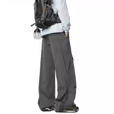 顶峰保罗 纯色宽松直筒运动伞兵裤青少年春秋穿搭美式潮牌高级感情侣潮流百搭通勤阔腿休闲裤 男女同款