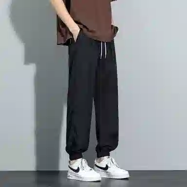 顶峰保罗 冰丝薄款速干运动九分裤潮流宽松百搭大码束脚休闲裤 男女同款