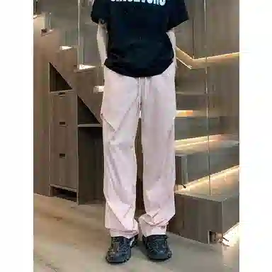 顶峰保罗 痞帅凉感舒适简约百搭伞兵直筒长裤户外登山跑步运动宽松小众设计感阔腿休闲裤 男女同款