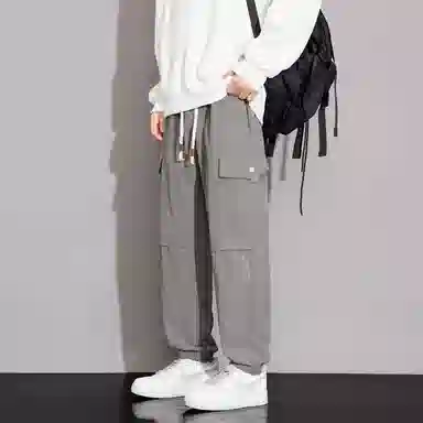 顶峰保罗 美式复古宽松直筒加绒加厚工装长裤无性别主义痞帅潮流百搭秋冬穿搭束脚休闲裤 男女同款