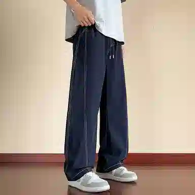 悍戈 宽松大码凉感垂感弹力弯刀时尚百搭运动长裤休闲裤 男女同款