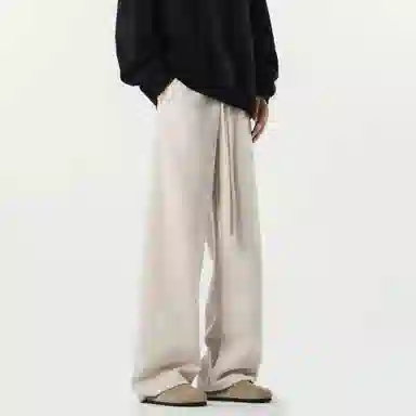 顶峰保罗 美式复古纯色宽松阔腿卫裤无性别主义直筒垂感拖地裤高级感百搭运动休闲裤 男女同款