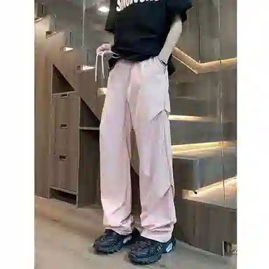 顶峰保罗 痞帅凉感舒适简约百搭伞兵直筒长裤户外登山跑步运动宽松小众设计感阔腿休闲裤 男女同款