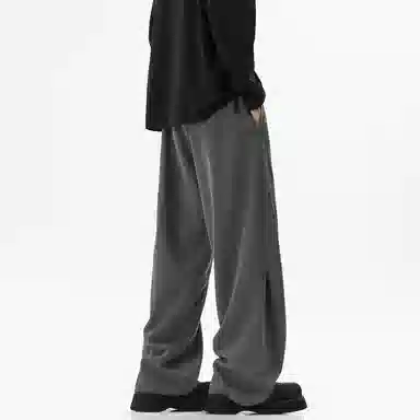 顶峰保罗 凉感透气美式压褶垂感外穿长裤子无性别主义潮流薄款舒适宽松百搭高级感直筒休闲裤 男女同款