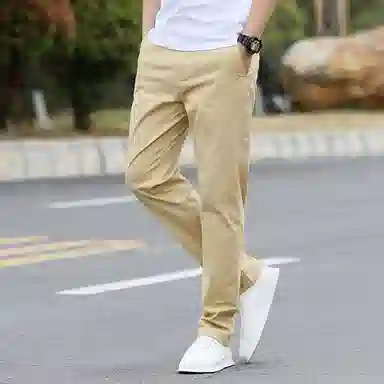 顶峰保罗 纯色薄款冰丝直筒商务长裤无性别主义高级感亲肤舒适百搭休闲裤 男女同款