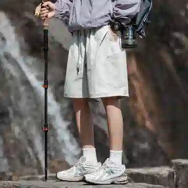 顶峰保罗 冰丝大口袋工装薄款宽松大码运动五分裤子无性别主义潮流痞帅时尚百搭设计感休闲短裤 男女同款