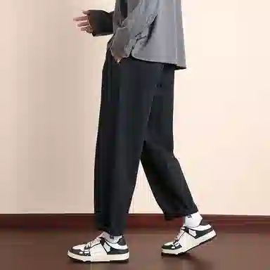 顶峰保罗 潮牌美式高街锥形九分直筒宽松工装裤无性别主义痞帅时尚简约百搭显高显瘦休闲裤 男女同款