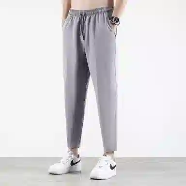 顶峰保罗 无性别主义九分裤薄款凉感亲肤透气宽松运动潮流商务直筒速干时尚百搭系带休闲裤 男女同款