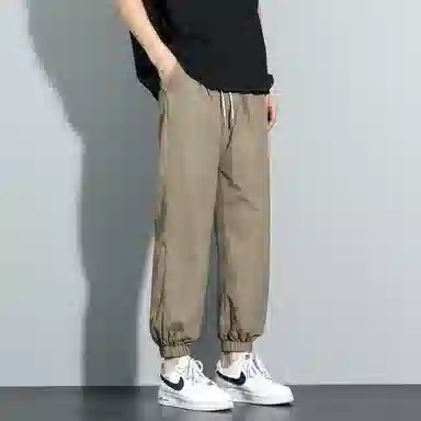 顶峰保罗 冰丝薄款速干运动九分裤潮流宽松百搭大码束脚休闲裤 男女同款