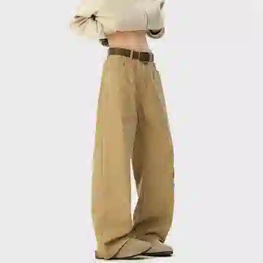 顶峰保罗 美式腊肠小狗刺绣直筒阔腿长裤百搭宽松重磅情侣潮牌凉感透气设计感显瘦显高休闲裤 男女同款