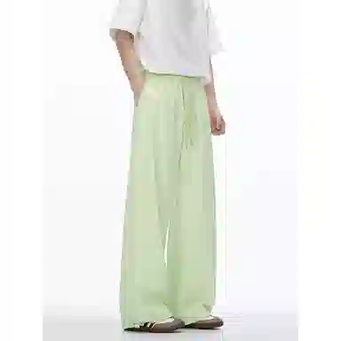 顶峰保罗 美式凉感复古痞帅直筒长裤情侣潮牌薄款宽松简约舒适小众百搭显瘦显高运动休闲裤 男女同款