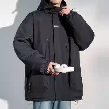 顶峰保罗 山系户外机能运动登山连帽工装长袖棉衣无性别主义潮牌休闲直筒上衣加厚多口袋宽松百搭舒适保暖耐磨棉服 男女同款