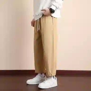顶峰保罗 潮牌美式高街锥形九分直筒宽松工装裤无性别主义痞帅时尚简约百搭显高显瘦休闲裤 男女同款