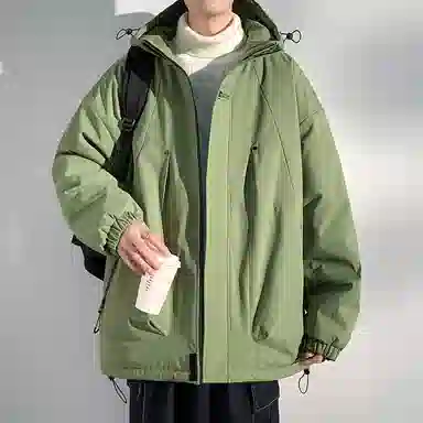 顶峰保罗 山系户外机能运动登山连帽工装长袖棉衣无性别主义潮牌休闲直筒上衣加厚多口袋宽松百搭舒适保暖耐磨棉服 男女同款