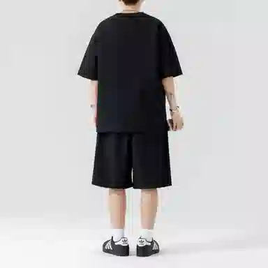 顶峰保罗 无性别主义纯色简约短袖体恤短裤帅气搭配亲肤舒适高级感宽松休闲运动套装 男女同款