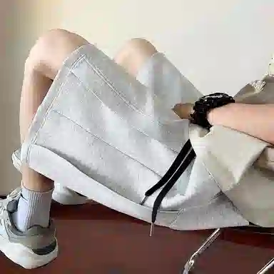 顶峰保罗 复古港风高街痞帅凉感舒适直筒五分裤无性别主义潮牌宽松小众百搭高级感休闲短裤 男女同款