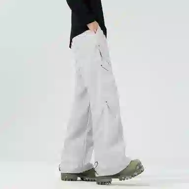 顶峰保罗 美式潮牌纯色简约高级感直筒阔腿长裤复古高街痞帅宽松舒适小众百搭运动休闲裤 男女同款